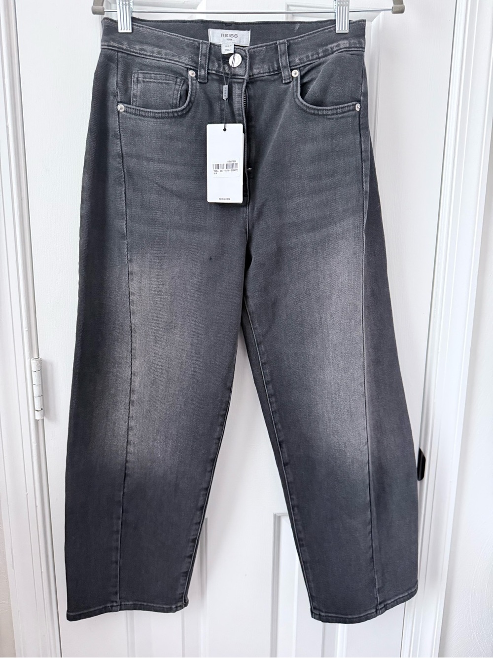 Reiss Washed Charcoal barrel fit Jeans Sz 28p